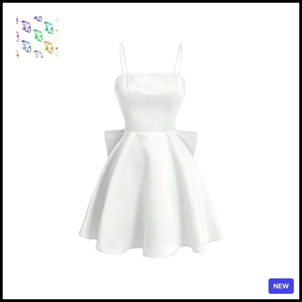 Satin Mini Dress Elegant Chic Wedding Guest Party Night Out Gown